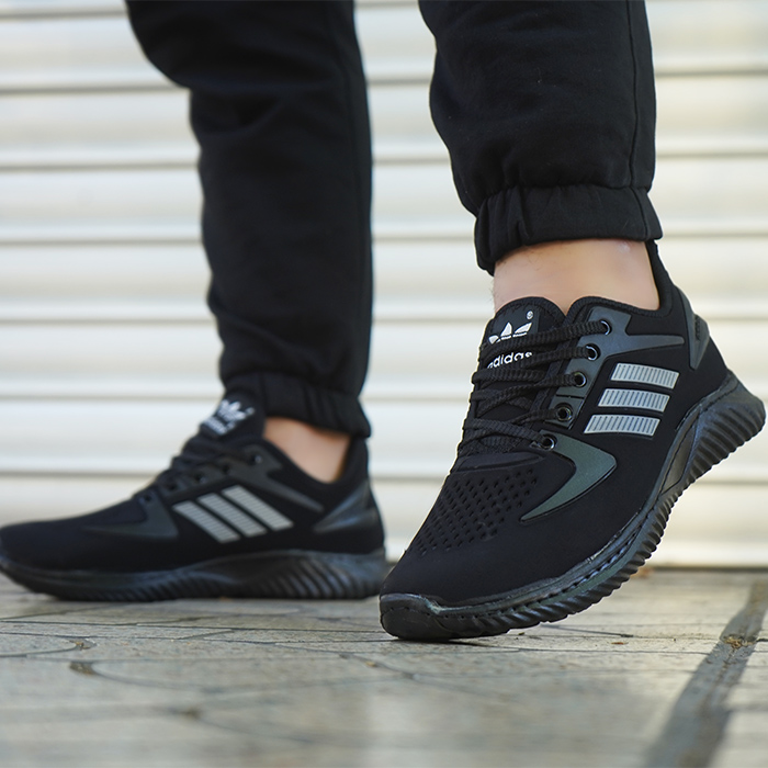 کفش ورزشی مردانه آدیداس مشکی طوسی(زیره مشکی) مدل zarax