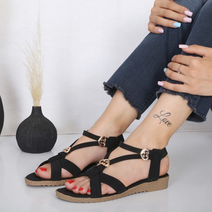 صندل زنانه مشکی مدل GHALB