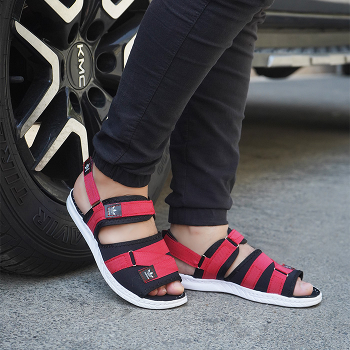 صندل مردانه قرمز مشکی مدل Havin