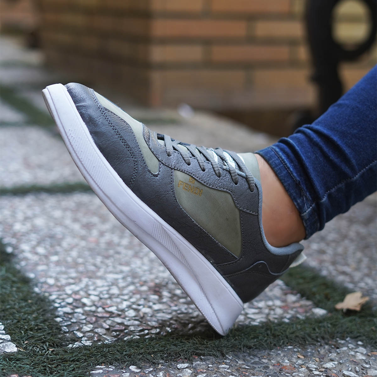 کفش Fendi مردانه طوسی مدل Aragon