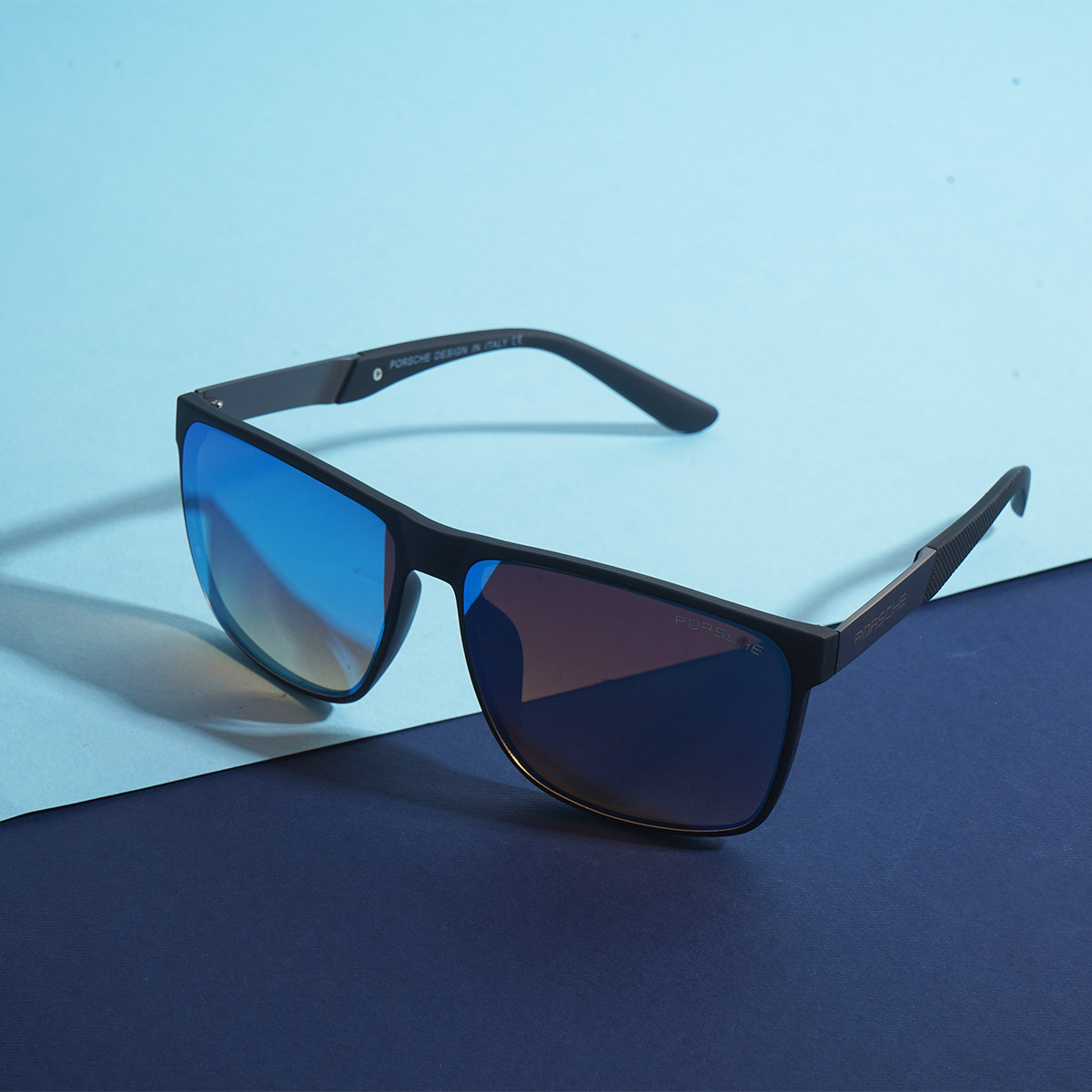 عینک مشکی صفحه آبی مردانه مدل Porsche