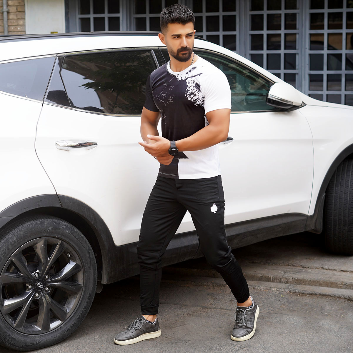 ست تیشرت شلوار مشکی Pik مردانه مدل Araz