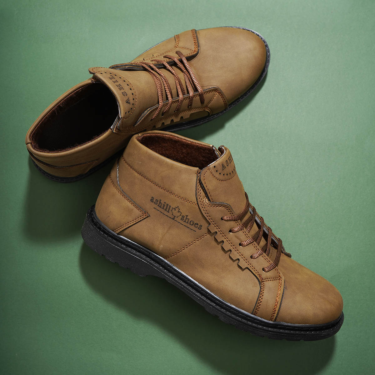 نیم بوت مردانه خاکی مدل Ashil