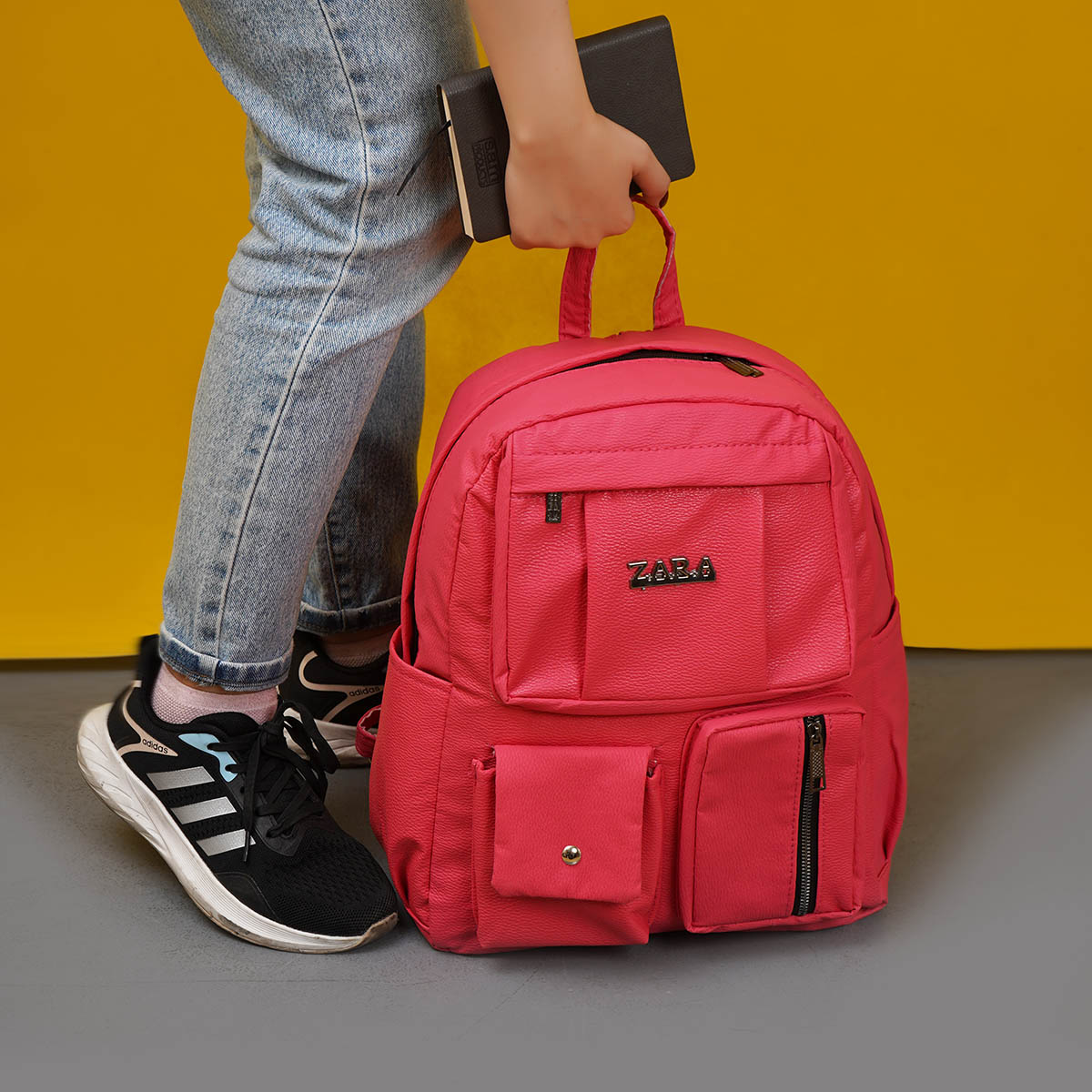 کوله پشتی چرم زنانه صورتی مدل ZARA