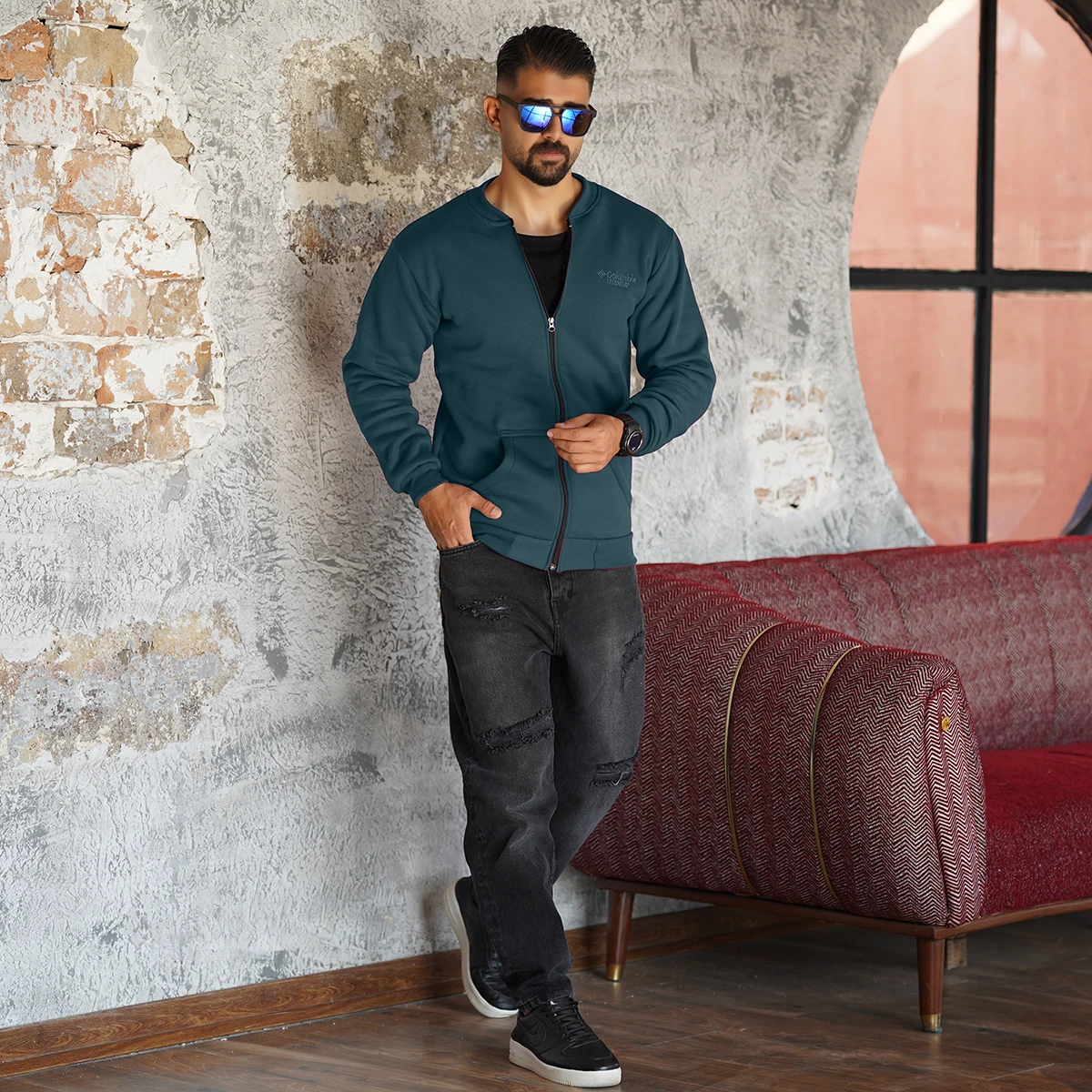 سوییشرت مردانه سبز مدل COLUMBIA