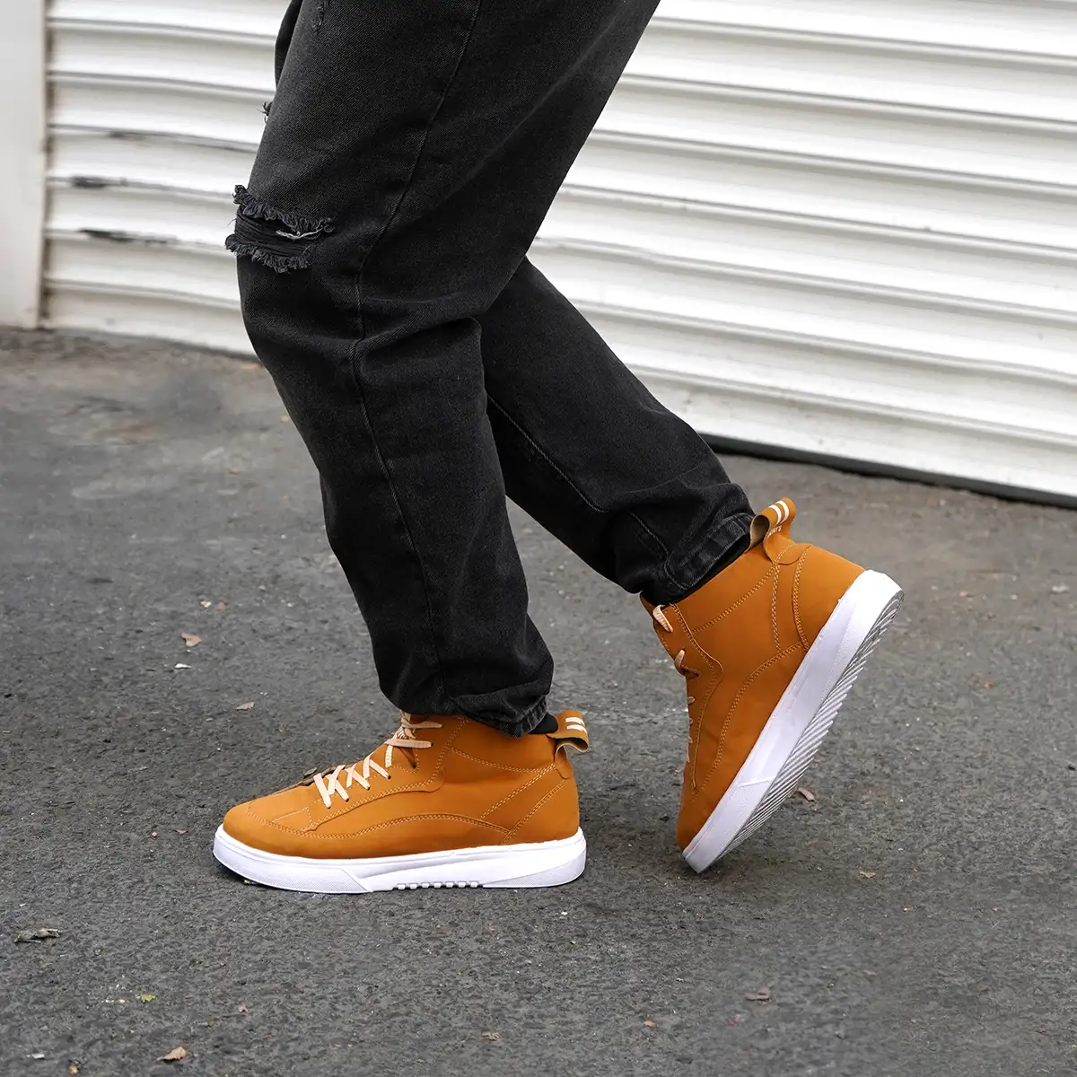 کفش ساقدار مردانه خردلی مدل 11qp