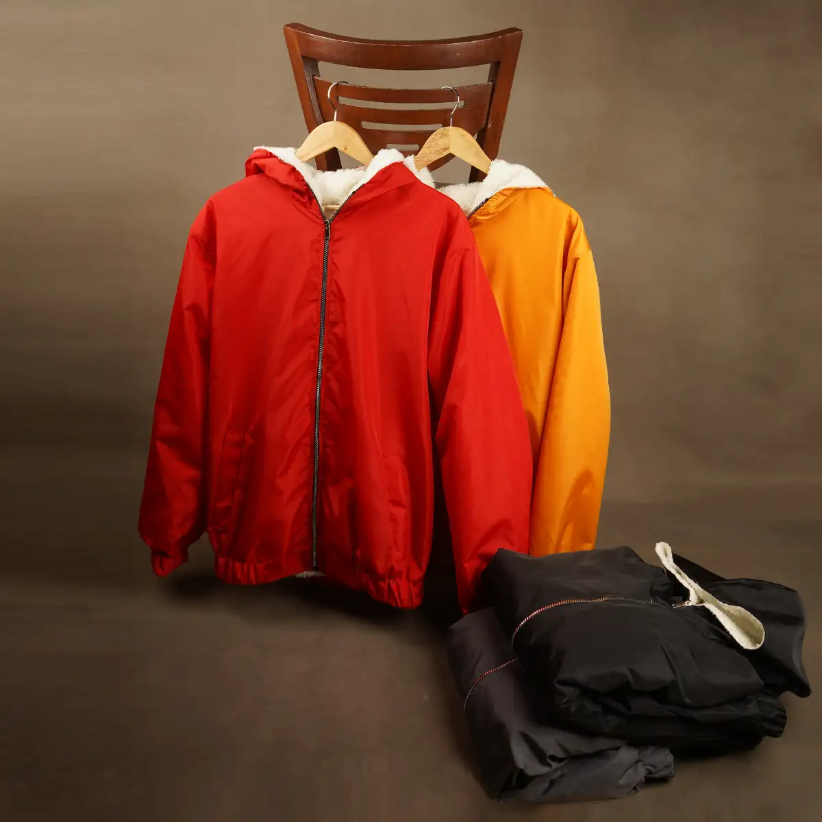 کاپشن داخل پشمی مردانه مشکی مدل Massoud