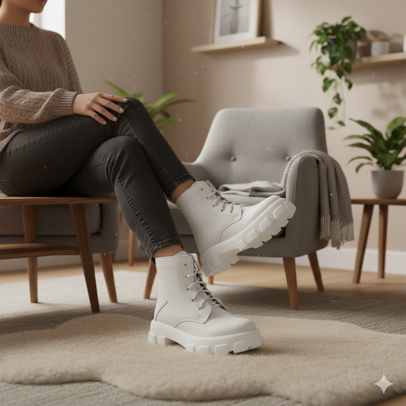 نیم بوت زنانه سفید مدل Roxana