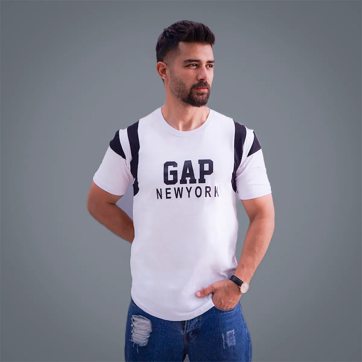 تیشرت مردانه سفید مدل GAP Newyork