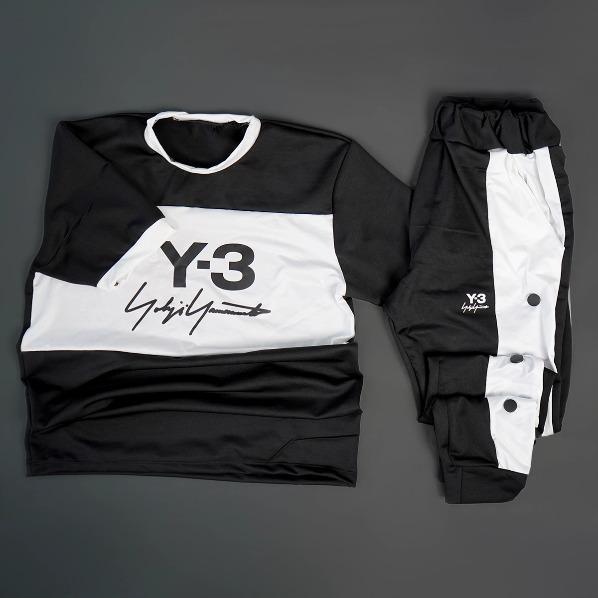 ست تیشرت شلوار سفید مشکی مردانه مدل y-3