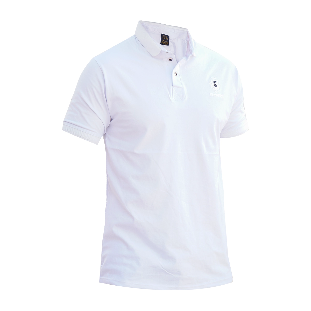 تیشرت یقه دار سفید مردانه مدل Taha