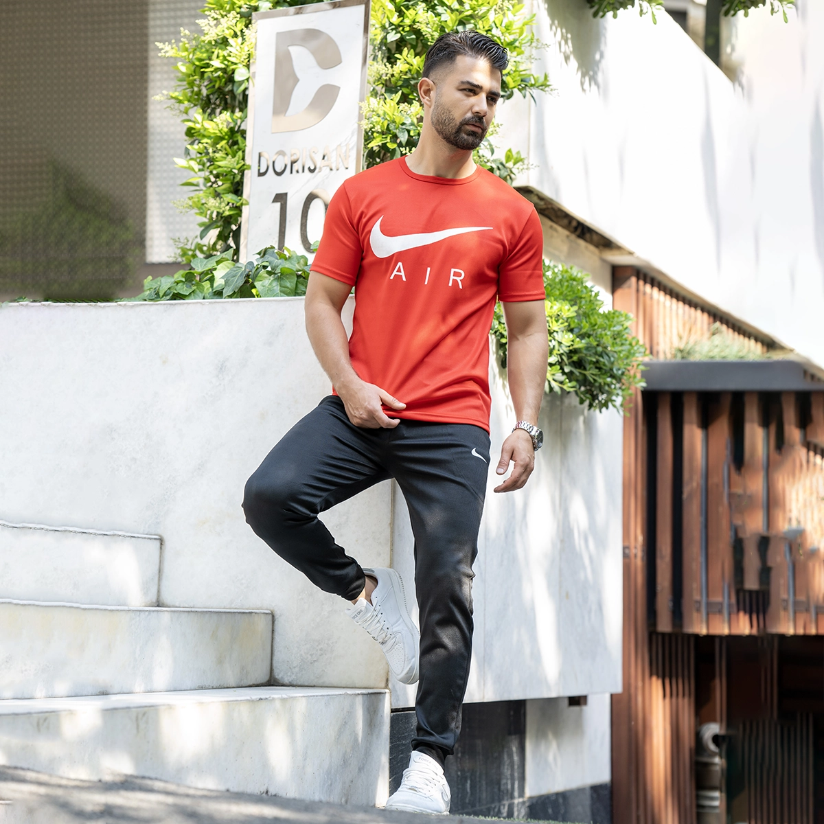 ست سه تیکه قرمز مردانه مدل Nike Air