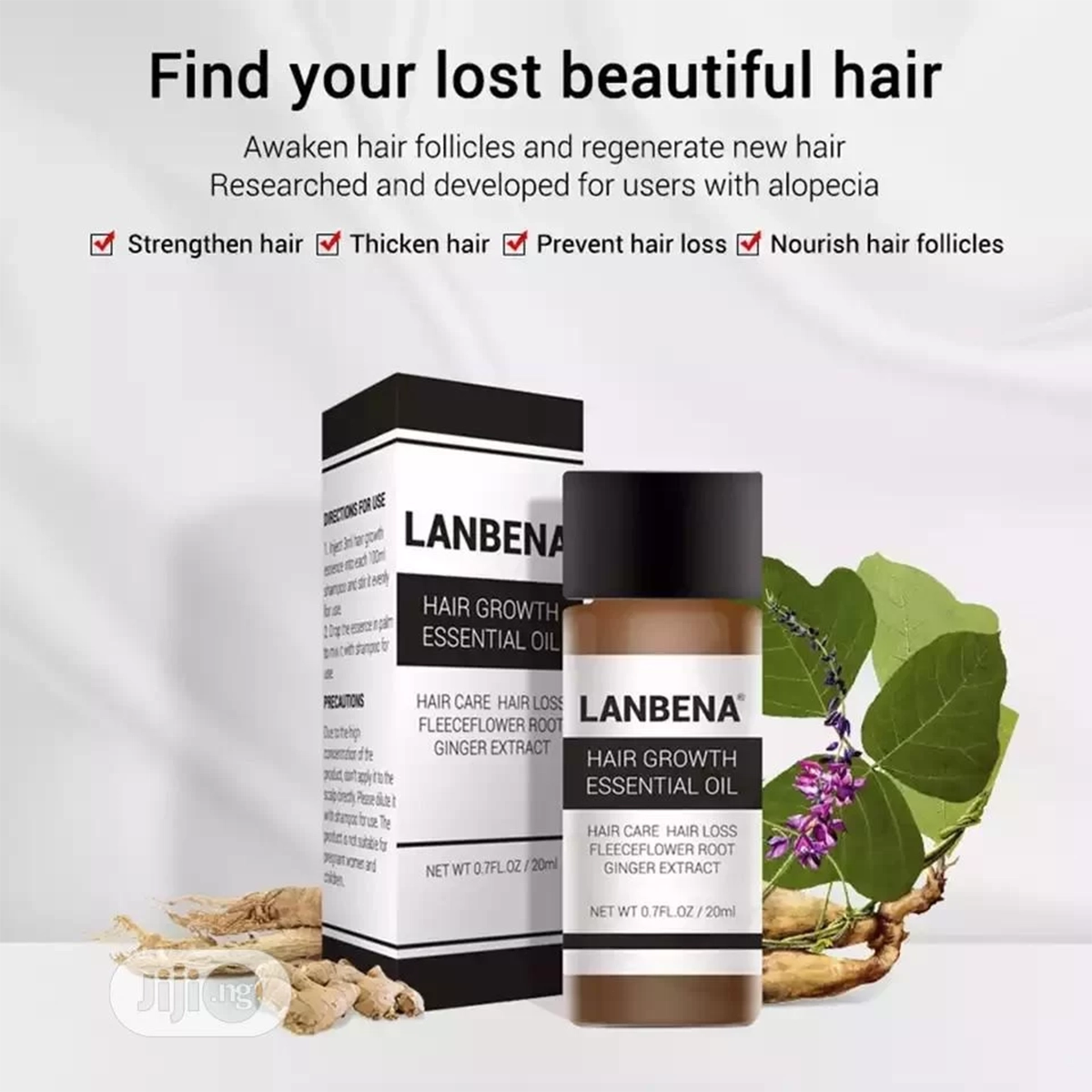 روغن تقویت کننده مو Lanbena مدل ESSENCE GROWTH