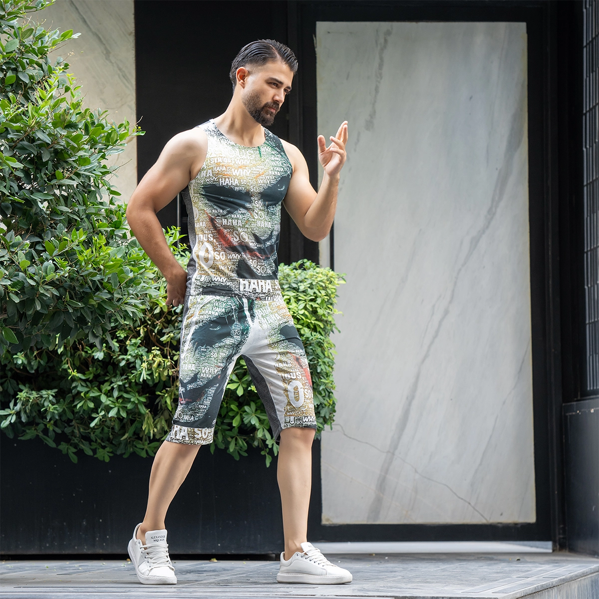 ست رکابی شلوارک مردانه طرح جوکر