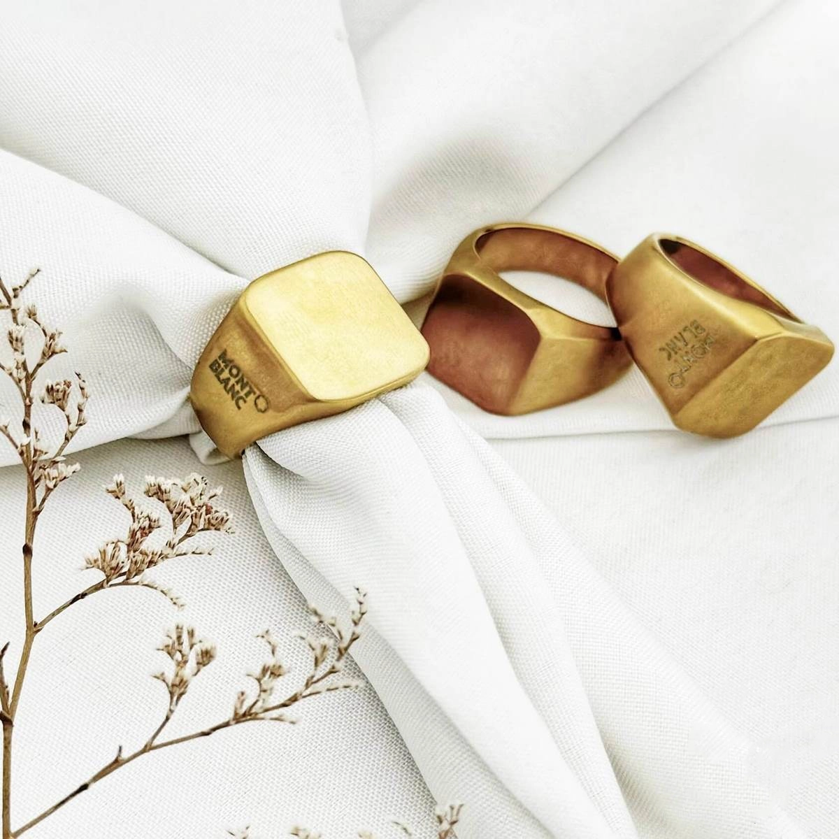 انگشتر مردانه طلایی مدل Mont Blanc