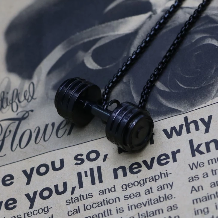 گردنبند مدل دمبل ( مشکی)