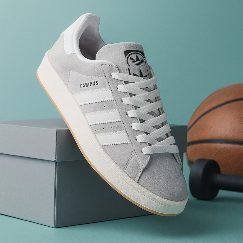 کفش ورزشی مردانه طوسی روشن مدل Adidas Campus