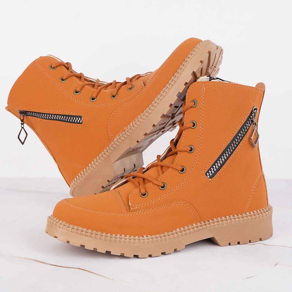 نیم بوت دخترانه نارنجی مدل shiva