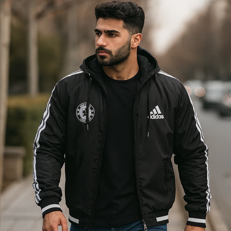 کاپشن مردانه مشکی آدیداس مدل Kameron