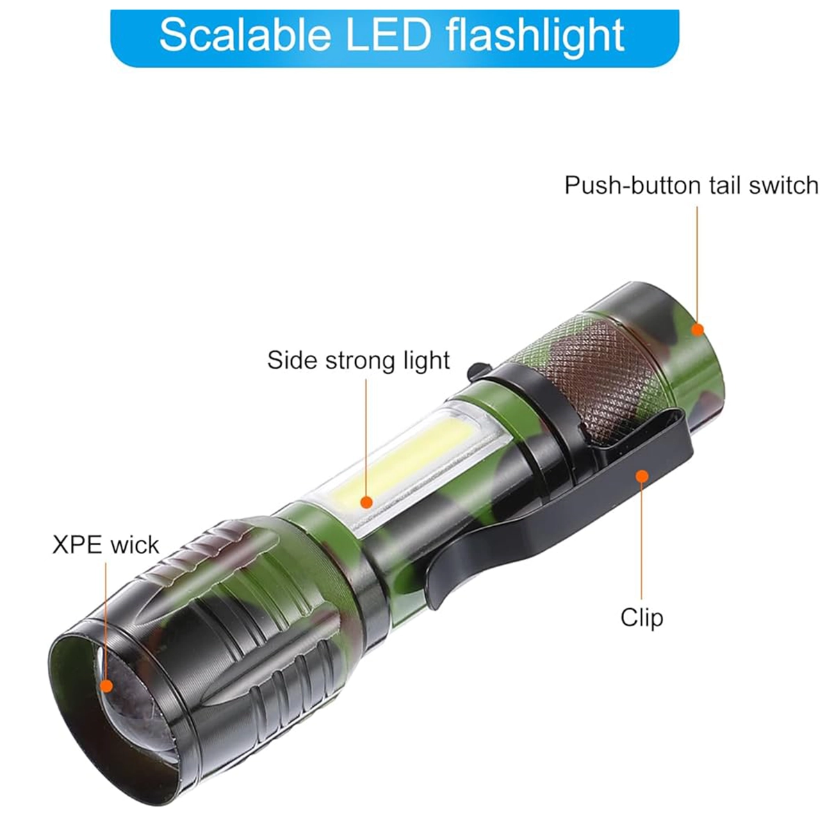 چراغ قوه دستی شارژی طرح چریکی