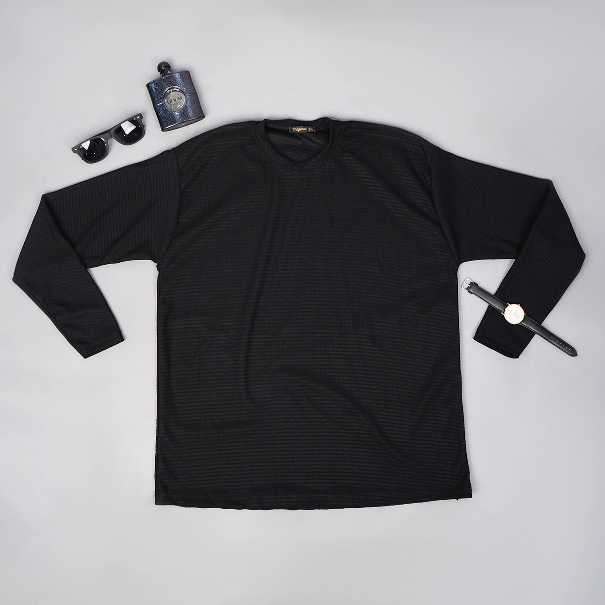 تیشرت آستین بلند مردانه مشکی مدل ARSALAN