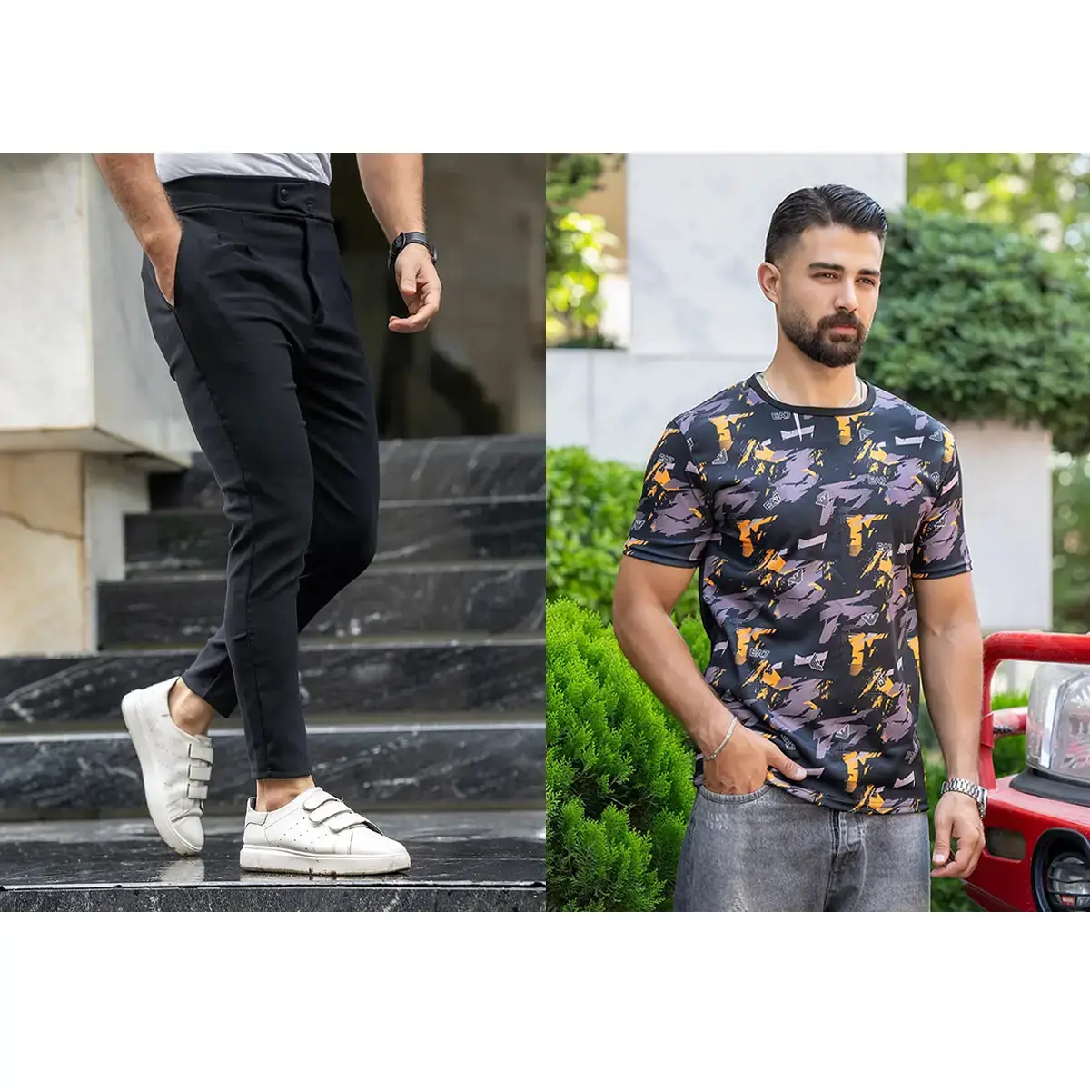 پکیج تیشرت مردانه EA7 مدل G12شلوار اسلش مردانه ARIF