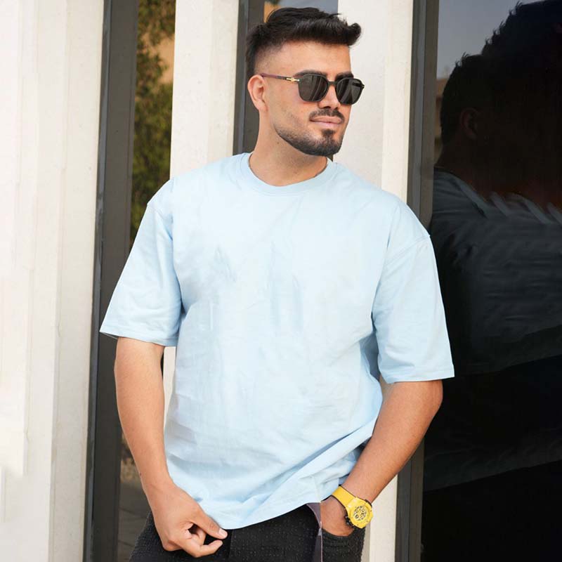 تیشرت بیسیک آبی آسمانی مردانه مدل Tarko