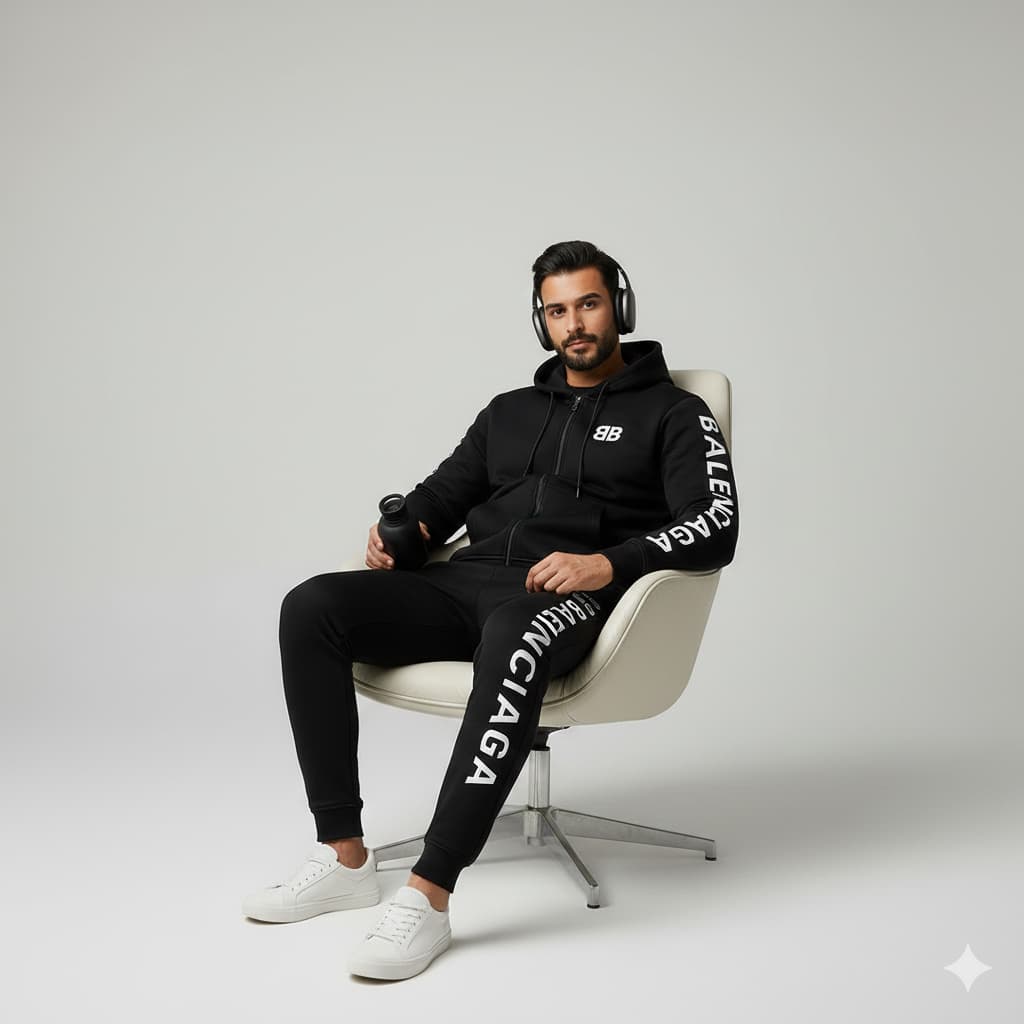 ست سوییشرت شلوار مردانه بالنسیاگا مدل Hami-مشکی