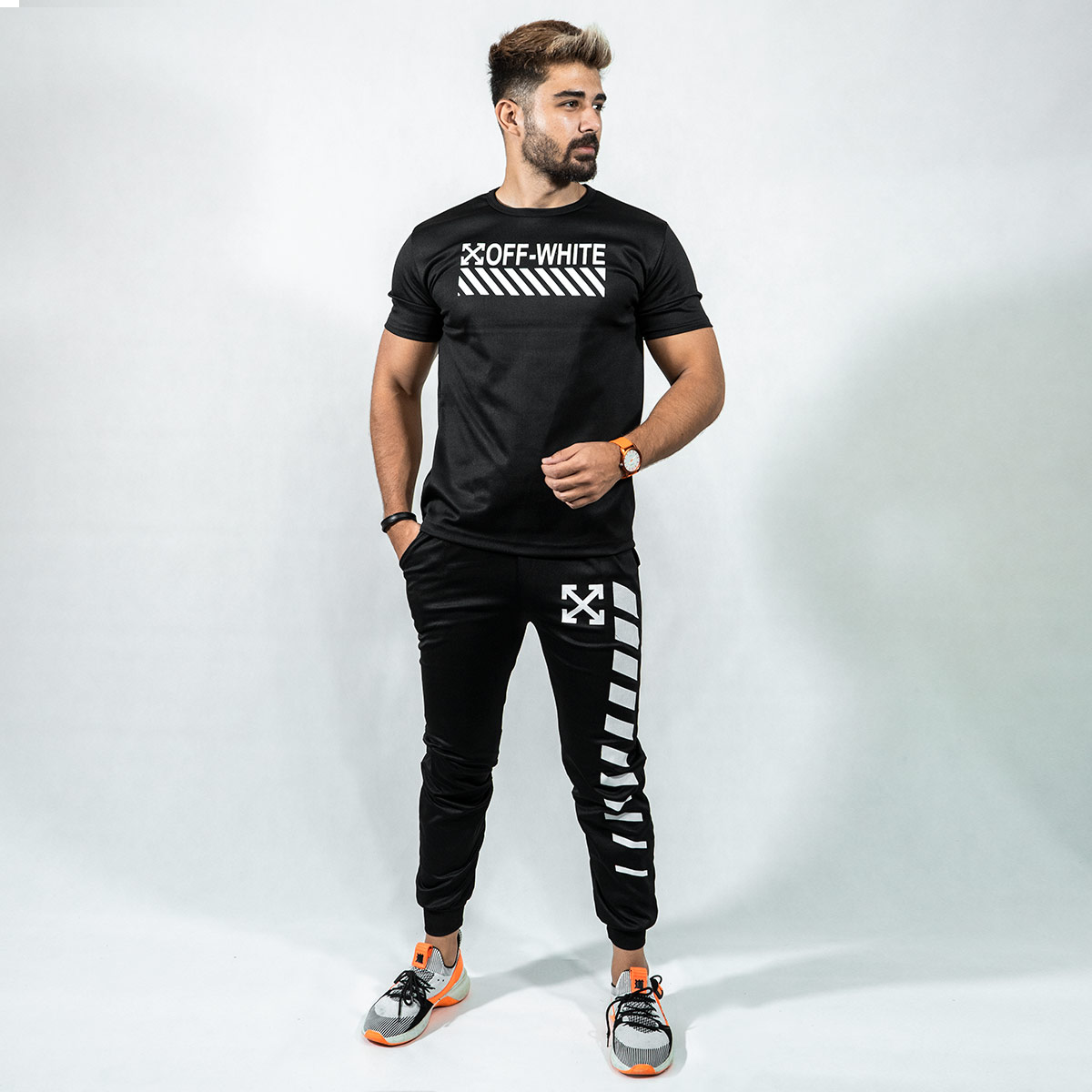 ست تیشرت شلوار off-white مردانه مدلVesta