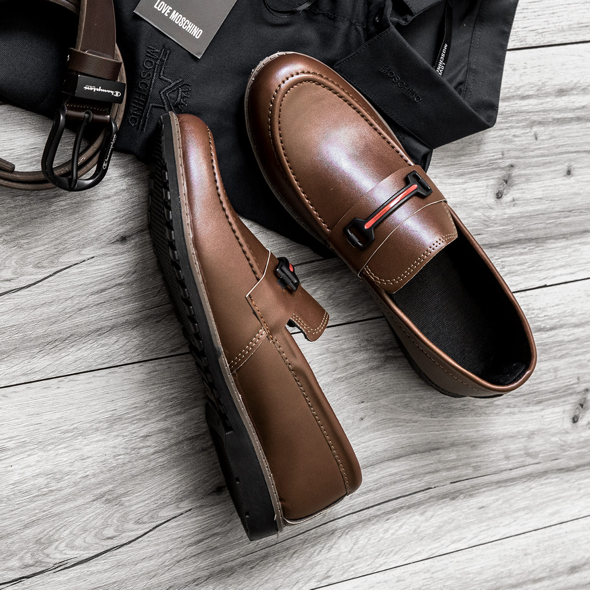 کفش کالج مردانه قهوه ای مدل Rasa