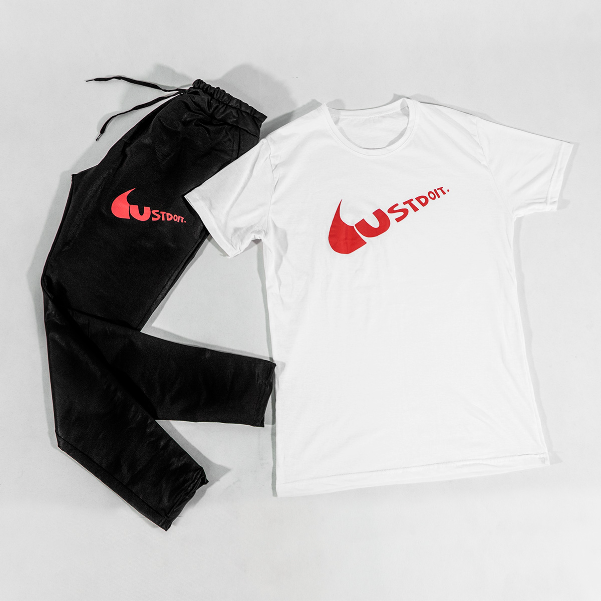 ست تیشرت شلوار Ust do itمردانه سفید مدلNeron