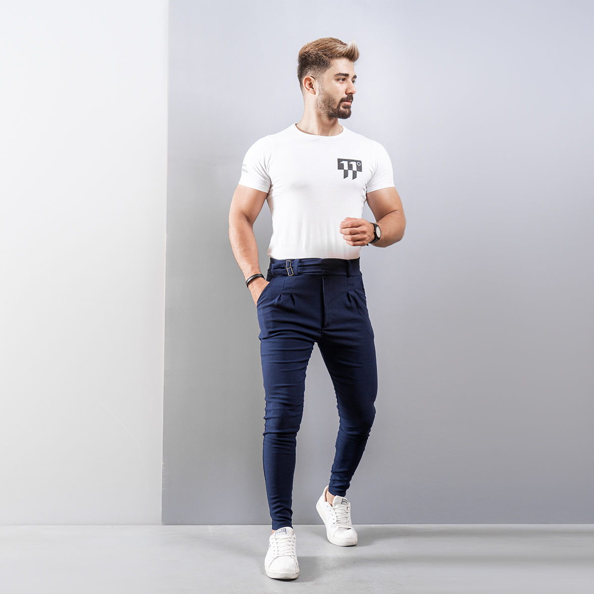 شلوار اسلش دو سکگ سرمه ای مردانه مدل Migel