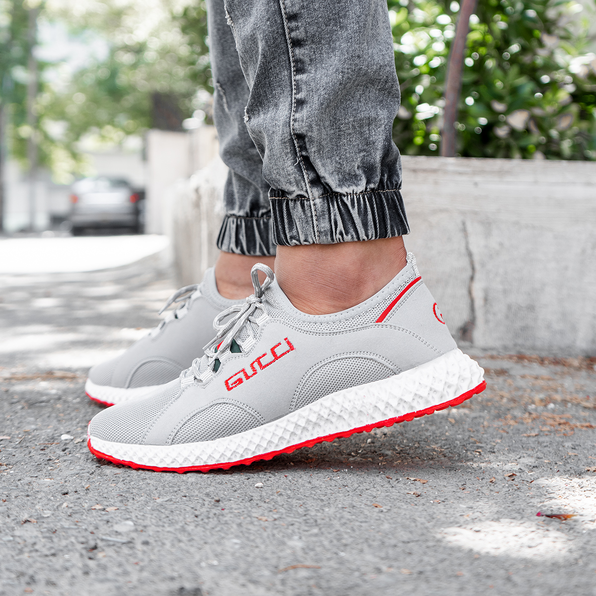 کفش ورزشی Gucci مردانه طوسی مدلMaham