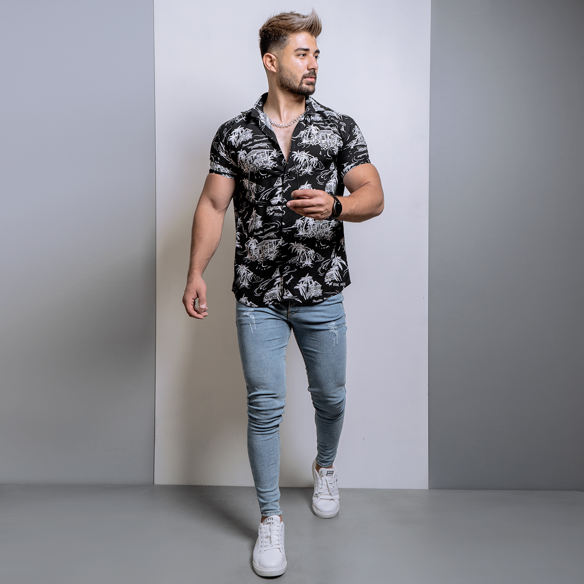 پیراهن هاوایی مردانه مدل Lomia