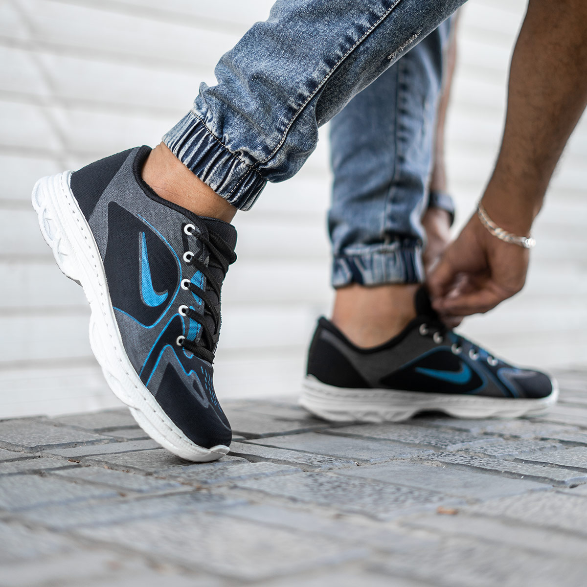 کفش ورزشی مشکی آبی مردانه مدل Miden(T)