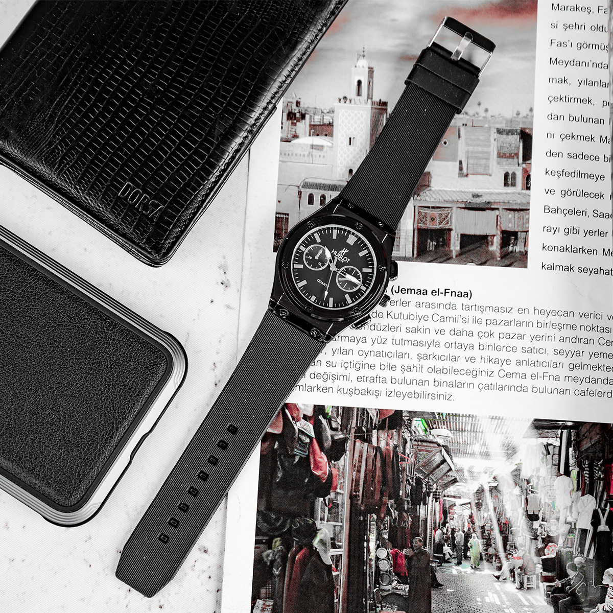 ساعت مچی Hublot مشکی صفحه مشکی مدل C70